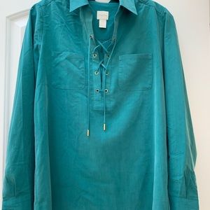 Chico’s Lace Up Aquamarine Shirt